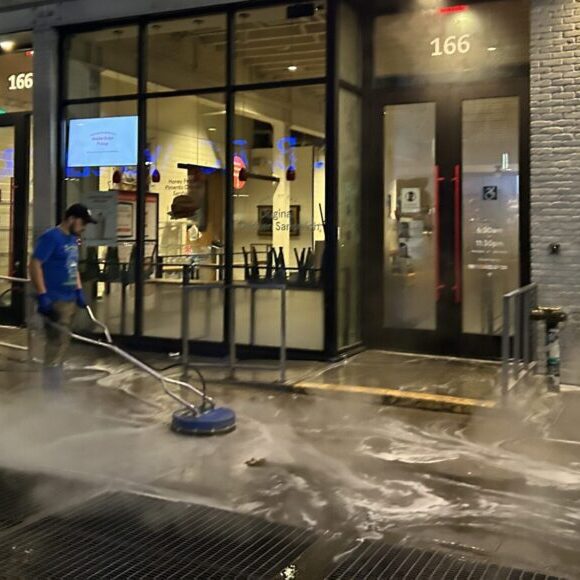 Storefront cleaning and pressure washing in New York City